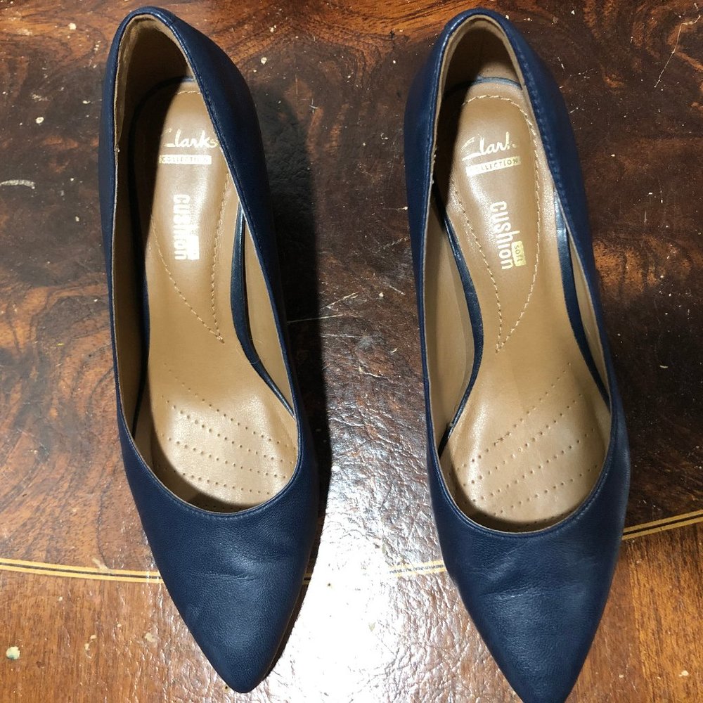 Clarks Crewso Wick Navy Leather US6 M